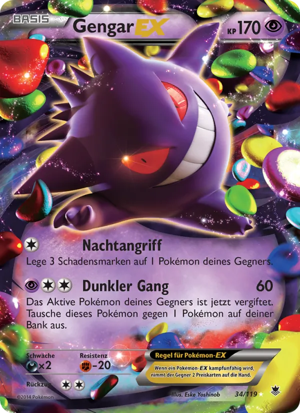 Karte Gengar EX aus Phantomkräfte, Nummer 34/119