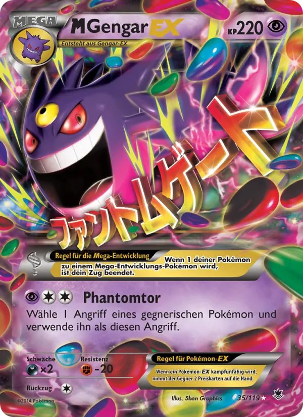 Karte M-Gengar EX aus Phantomkräfte, Nummer 35/119