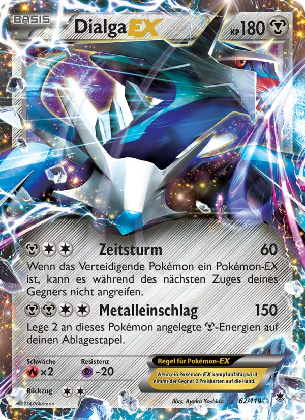 Karte Dialga EX aus Phantomkräfte, Nummer 62/119
