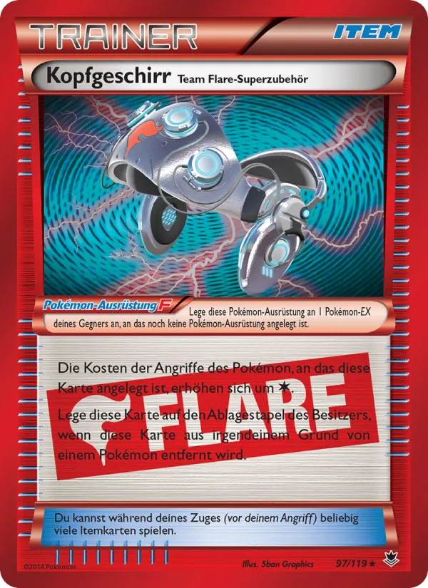 Karte Kopfgeschirr Team Flare-Superzubehör aus Phantomkräfte, Nummer 97/119