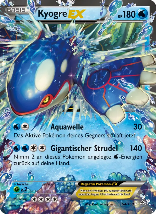 Karte Kyogre EX aus Protoshock, Nummer 54/160