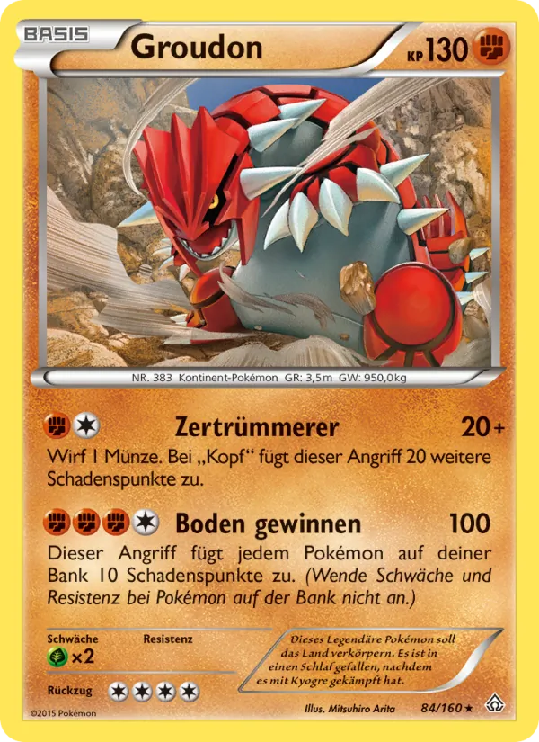 Karte Groudon aus Protoshock, Nummer 84/160