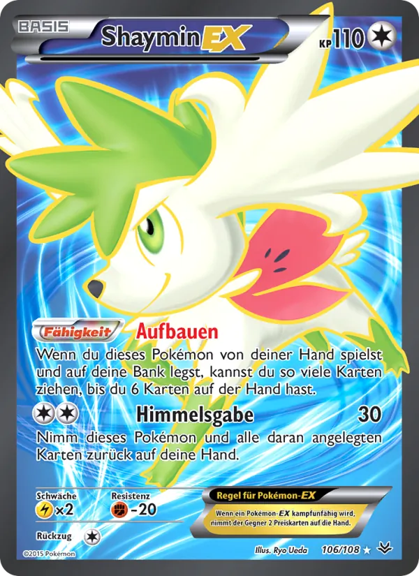 Karte Shaymin EX aus Drachenleuchten, Nummer 106/108