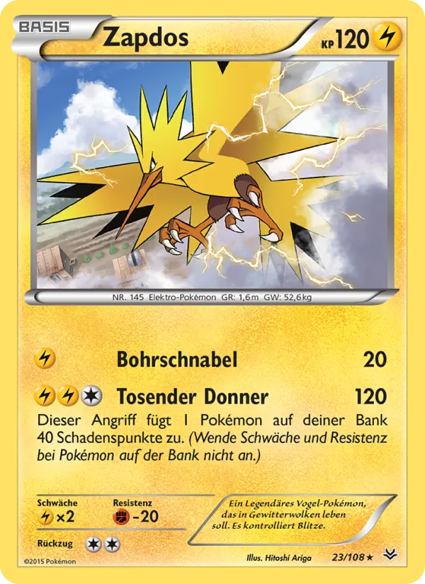 Karte Zapdos aus Drachenleuchten, Nummer 23/108