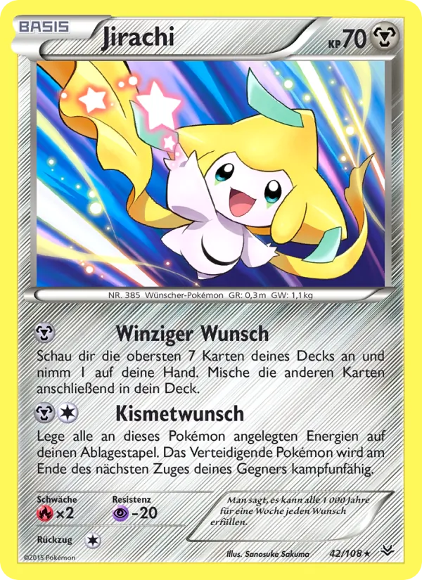 Karte Jirachi aus Drachenleuchten, Nummer 42/108