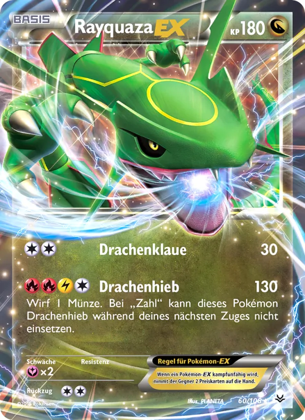 Karte Rayquaza EX aus Drachenleuchten, Nummer 60/108