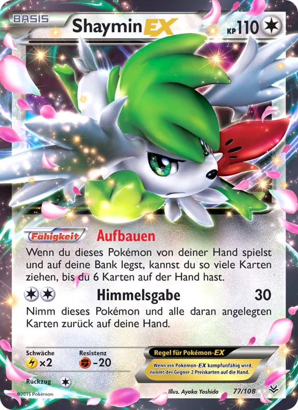 Karte Shaymin EX aus Drachenleuchten, Nummer 77/108