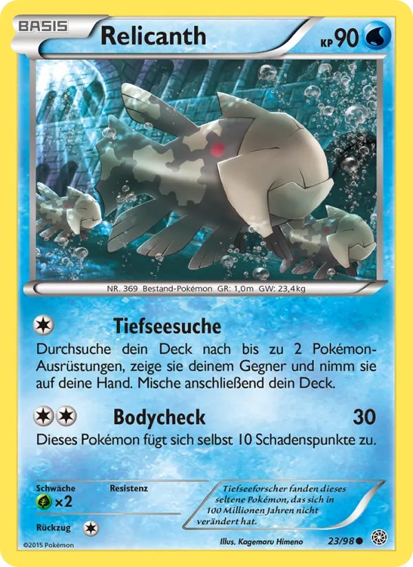 Karte Relicanth aus Ewiger Anfang, Nummer 23/98