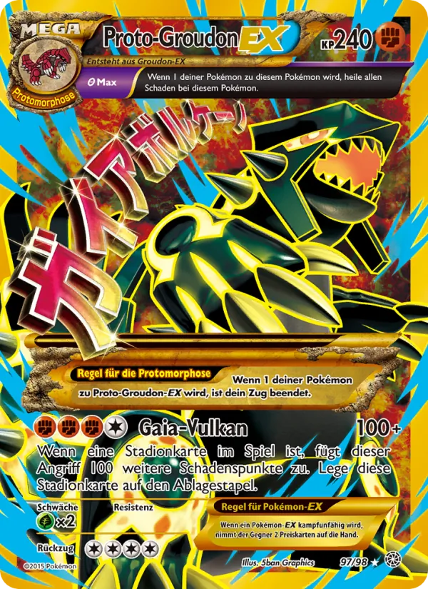 Karte Proto-Groudon EX aus Ewiger Anfang, Nummer 97/98