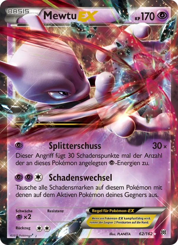 Karte Mewtu EX aus TURBOstart, Nummer 62/162