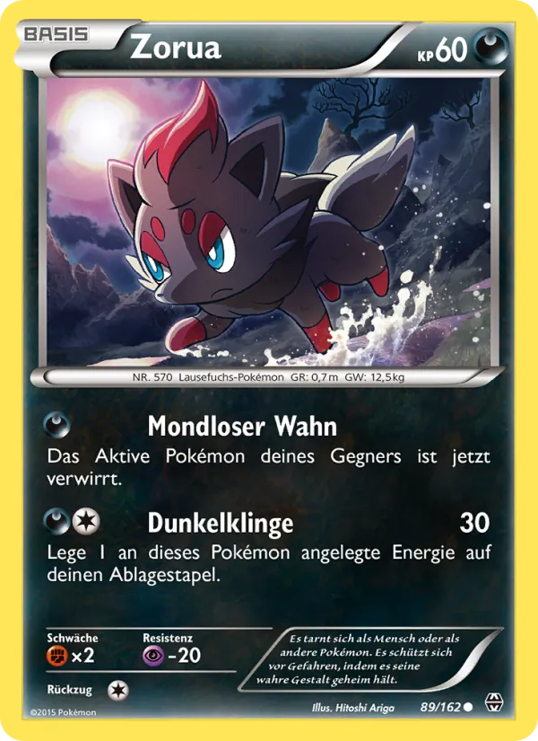 Karte Zorua aus TURBOstart, Nummer 89/162