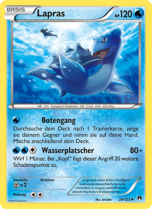 Karte Lapras aus TURBOfieber, Nummer 28/122