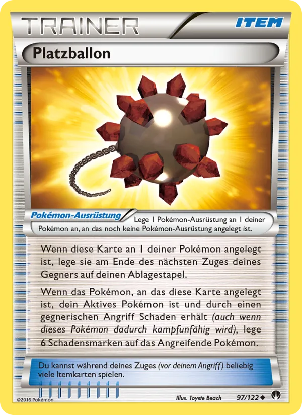 Karte Platzballon aus TURBOfieber, Nummer 97/122