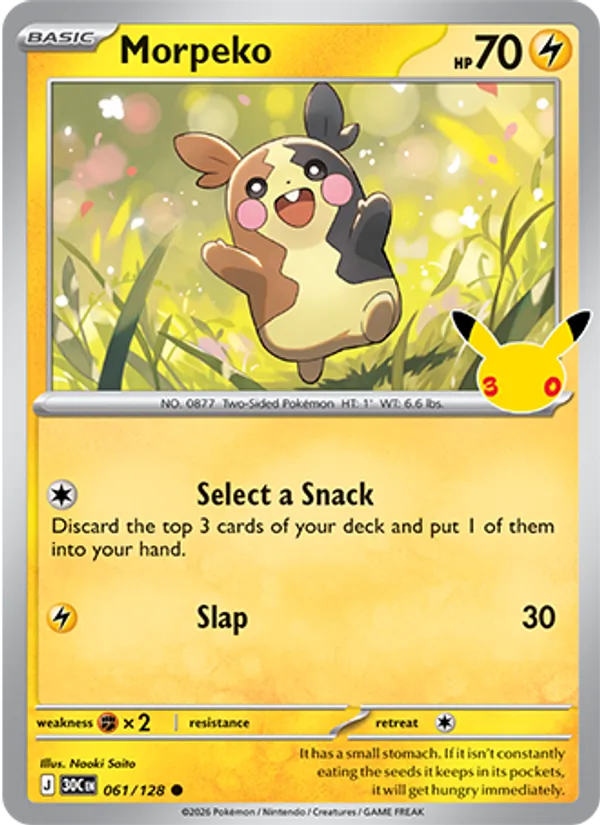 Morpeko card from 30th Celebration, number 061/128