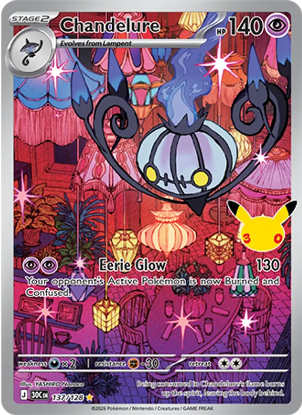 Chandelure card from 30th Celebration, number 137/128