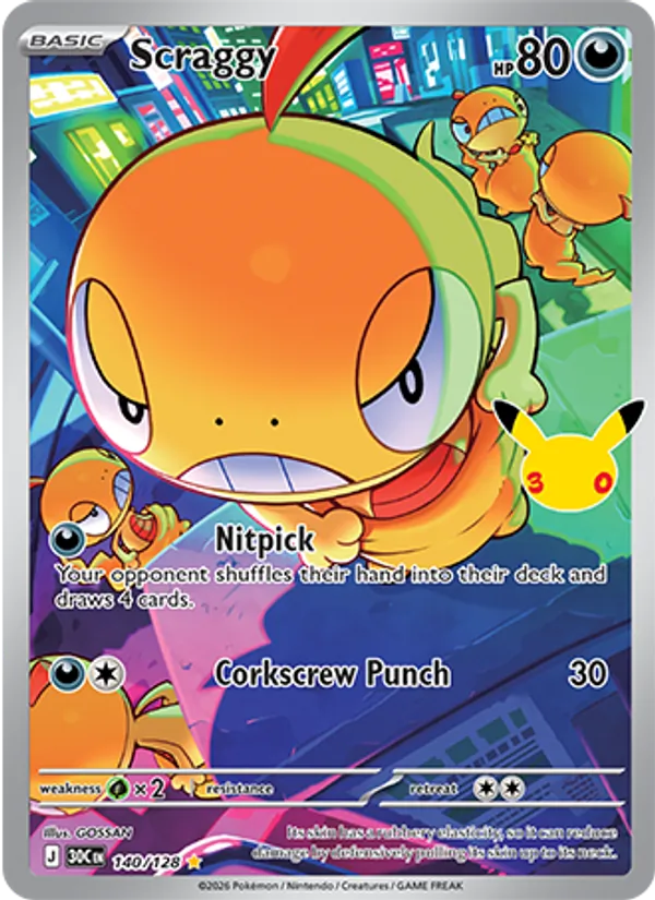 Scraggy card from 30th Celebration, number 140/128