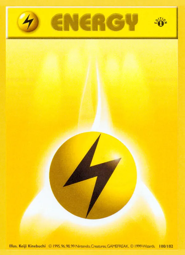 Kartu Lightning Energy dari Base Set, nomor 100/102
