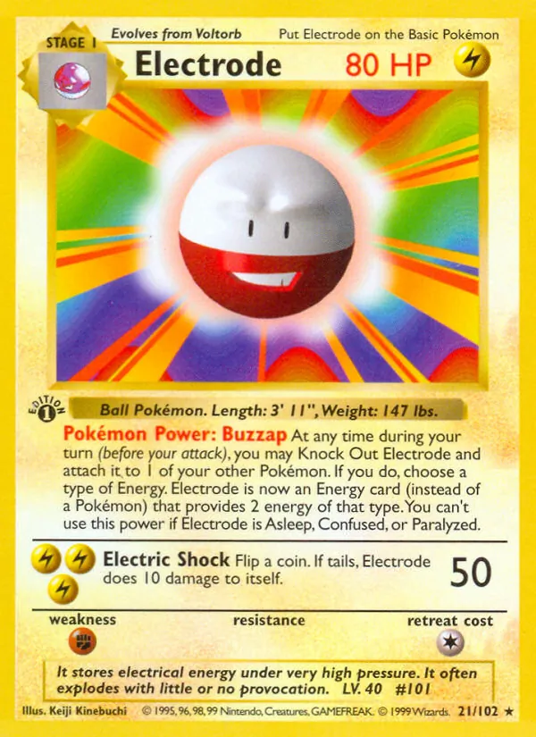 Electrode card from Base Set, number 21/102
