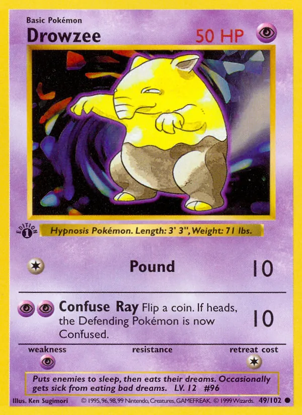 Kaart Drowzee uit Base Set, nummer 49/102