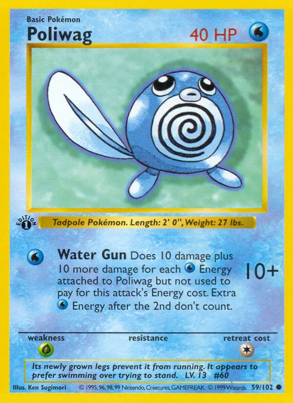 Poliwag card from Base Set, number 59/102