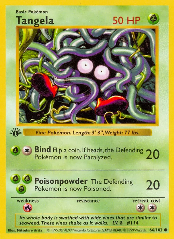 Tangela card from Base Set, number 66/102