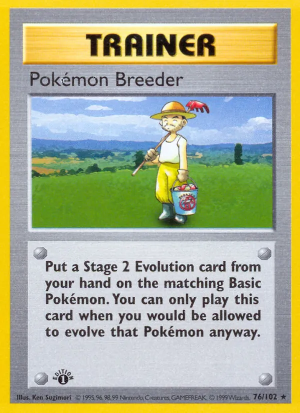 Pokémon Breeder card from Base Set, number 76/102