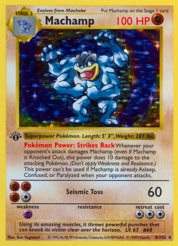 Machamp card from Base Set, number 8/102