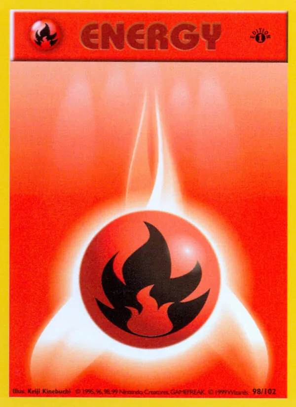 Kartu Fire Energy dari Base Set, nomor 98/102