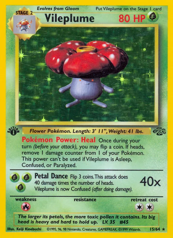 Kartu Vileplume dari Jungle, nomor 15/64