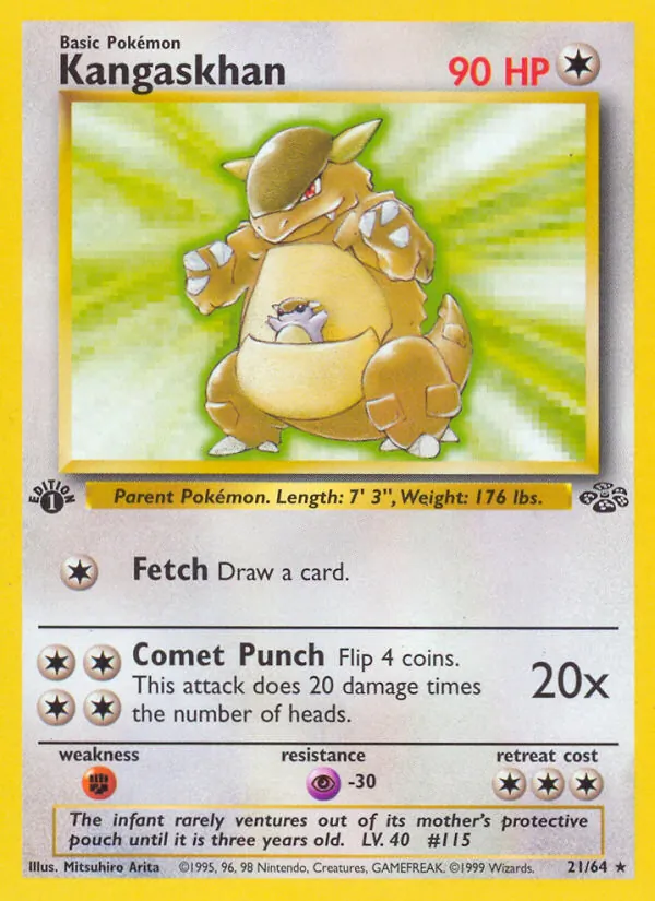 Kaart Kangaskhan uit Jungle, nummer 21/64