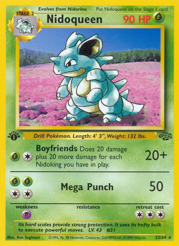 Kaart Nidoqueen uit Jungle, nummer 23/64