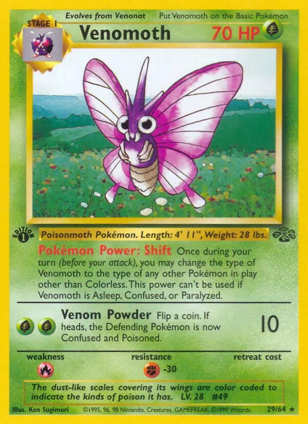 Kaart Venomoth uit Jungle, nummer 29/64
