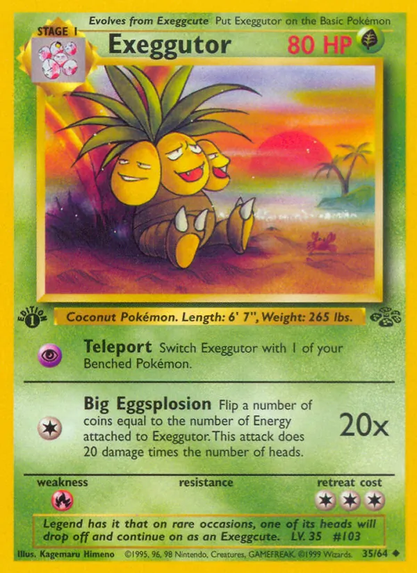 Kartu Exeggutor dari Jungle, nomor 35/64