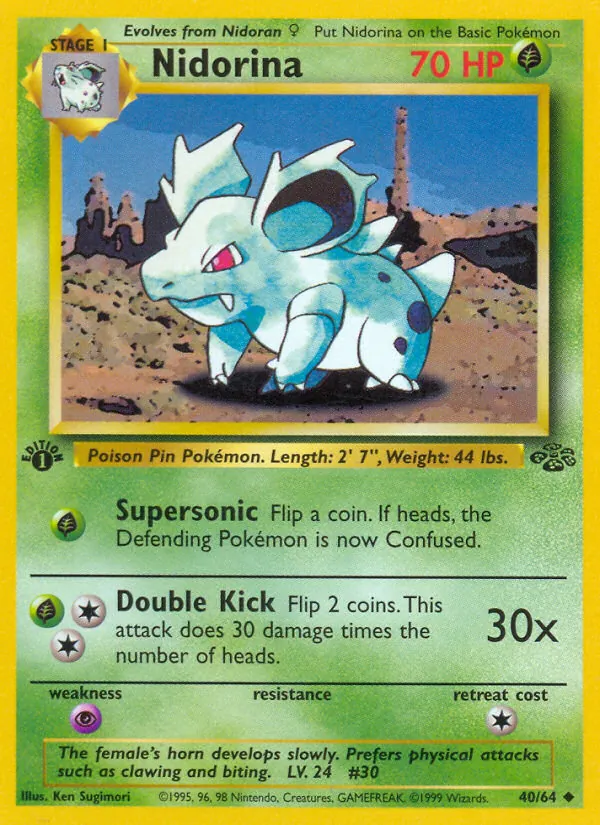 Kartu Nidorina dari Jungle, nomor 40/64