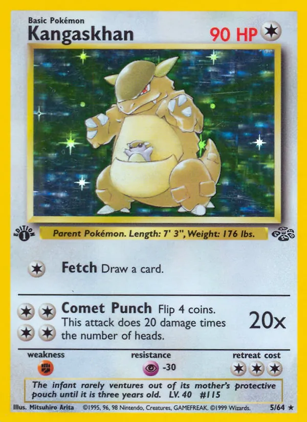 Kaart Kangaskhan uit Jungle, nummer 5/64