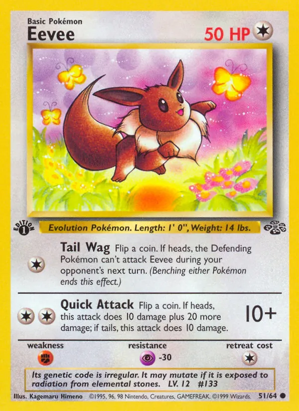 Kaart Eevee uit Jungle, nummer 51/64