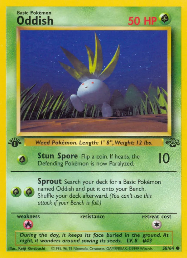 Carta Oddish dell'espansione Jungle, numero 58/64