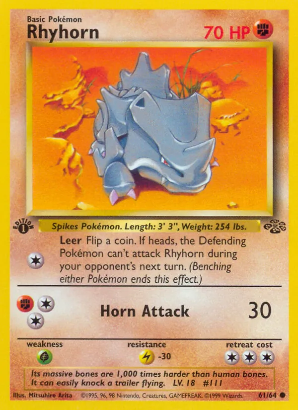 Kartu Rhyhorn dari Jungle, nomor 61/64