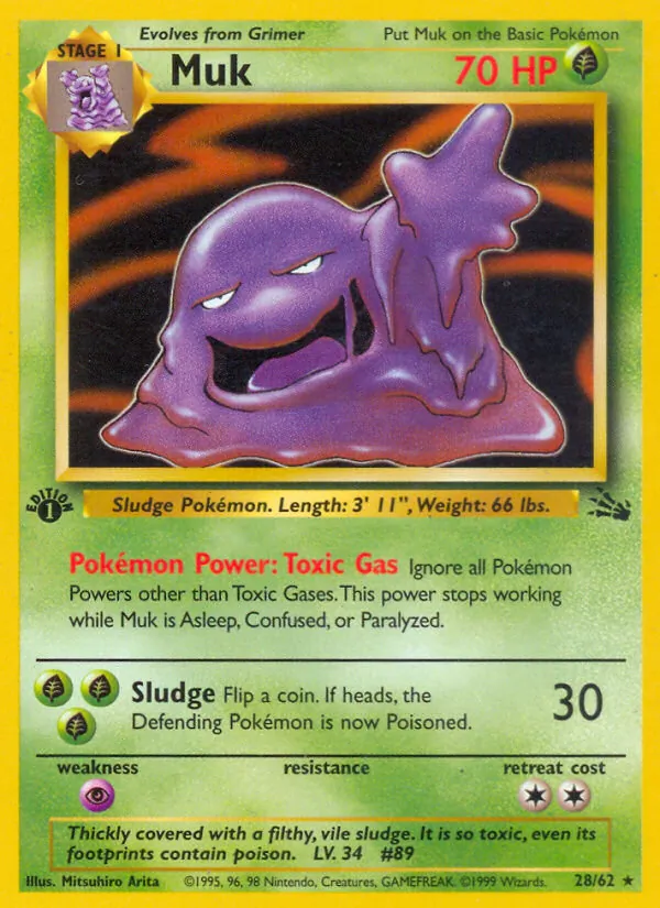 Muk card from Fossil, number 28/62