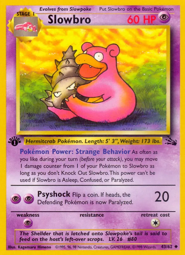 Slowbro card from Fossil, number 43/62