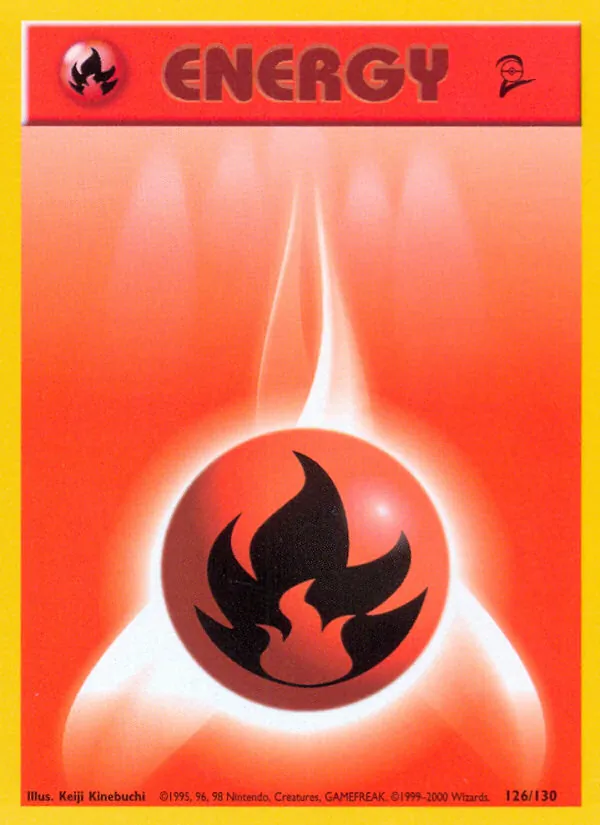 Fire Energy card from Base Set 2, number 126/130