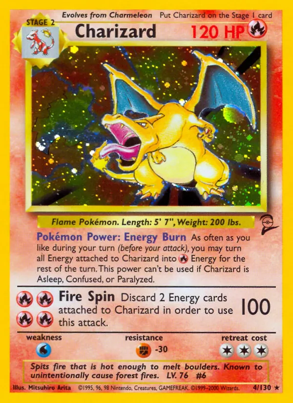 Charizard card from Base Set 2, number 4/130