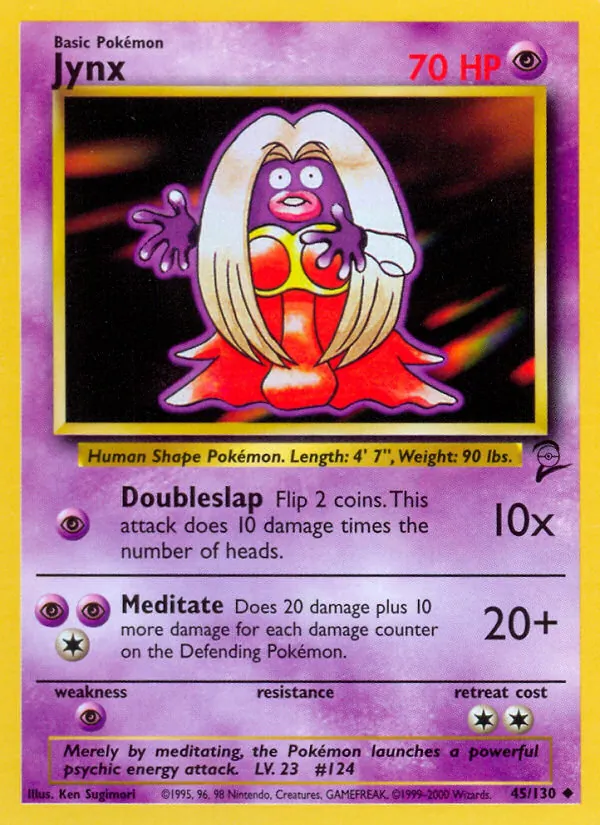 Jynx card from Base Set 2, number 45/130