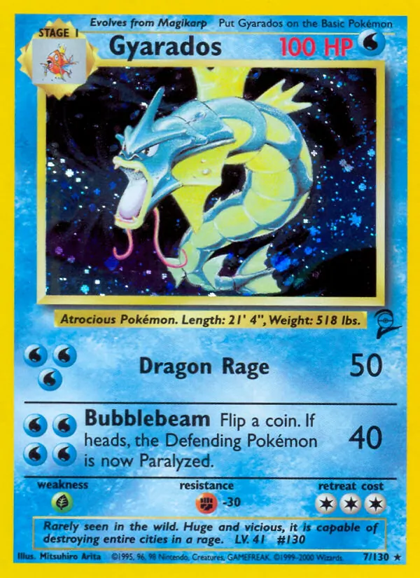 Gyarados card from Base Set 2, number 7/130
