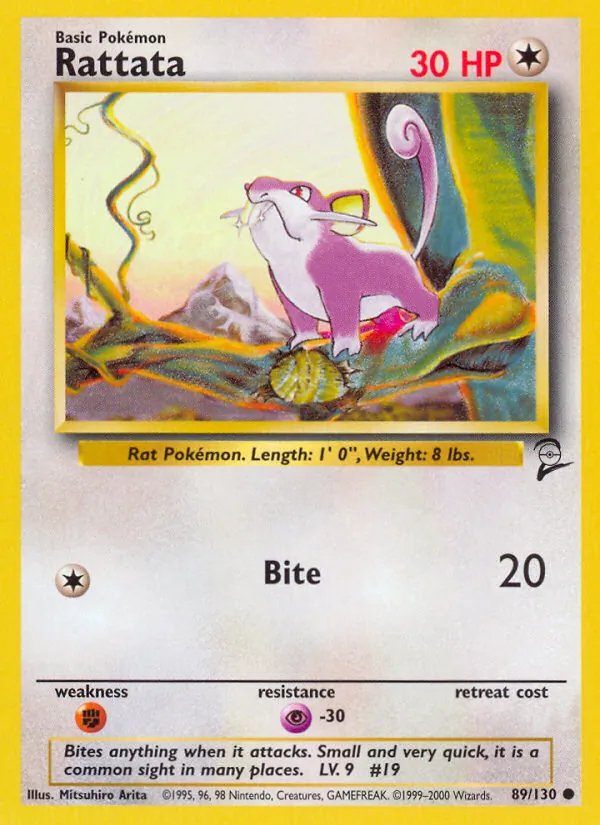 Rattata card from Base Set 2, number 89/130