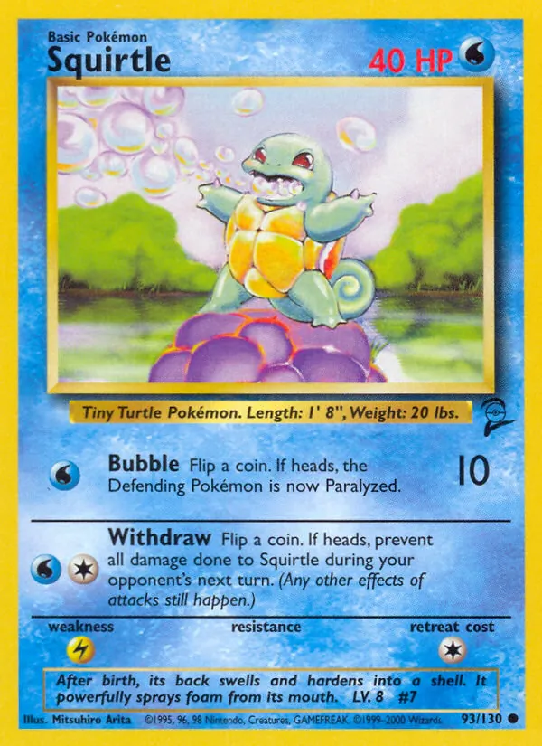 Squirtle card from Base Set 2, number 93/130