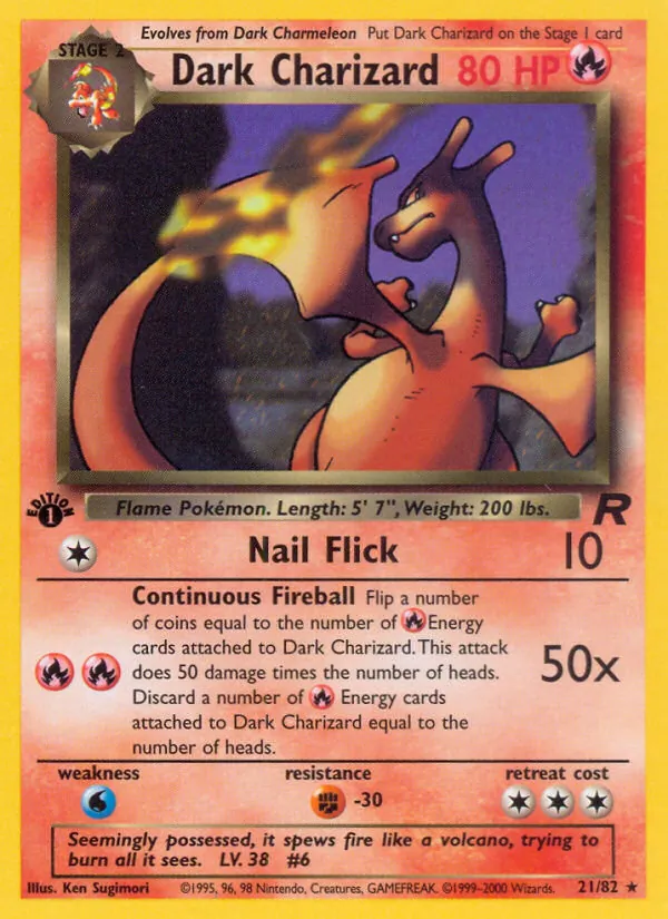 Dark Charizard card from Team Rocket, number 21/82