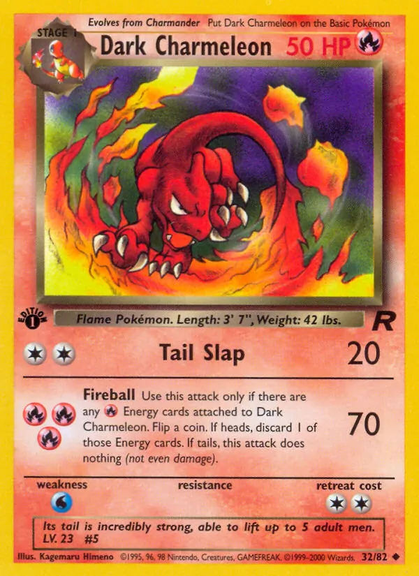 Dark Charmeleon card from Team Rocket, number 32/82