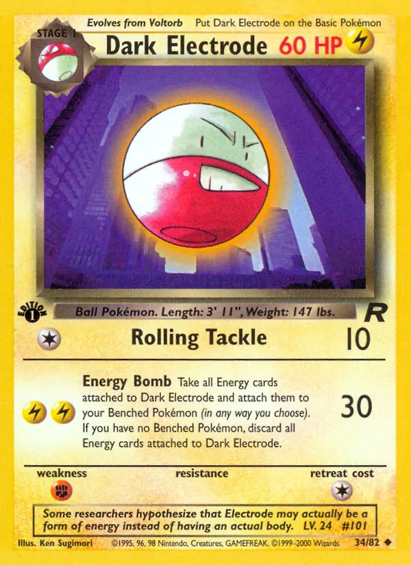 Dark Electrode card from Team Rocket, number 34/82