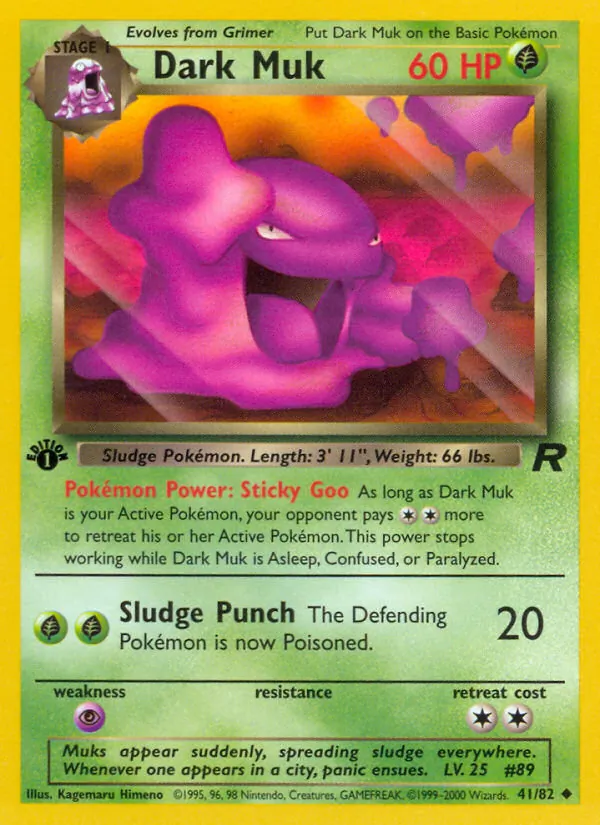 Dark Muk card from Team Rocket, number 41/82